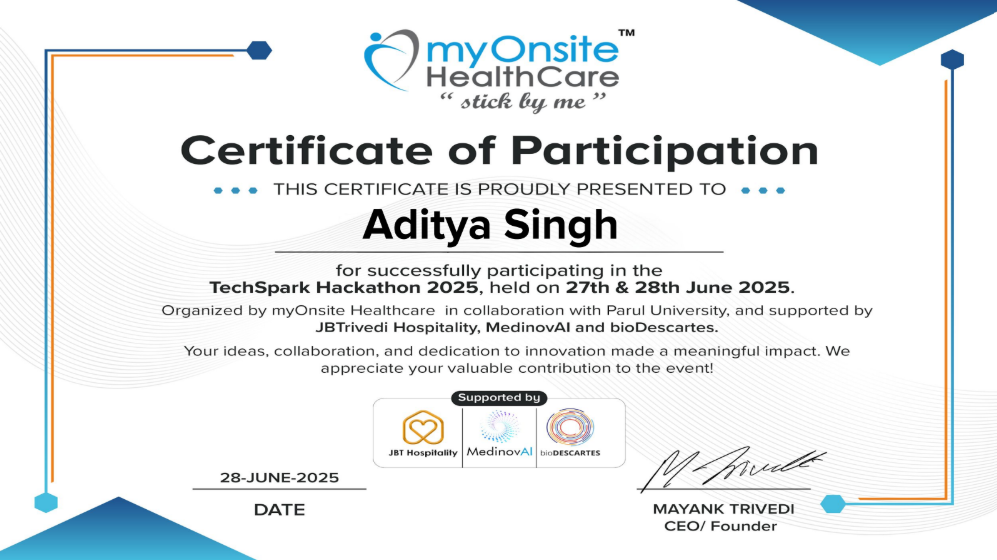TechSpark Hackathon 2025 (myOnsite)