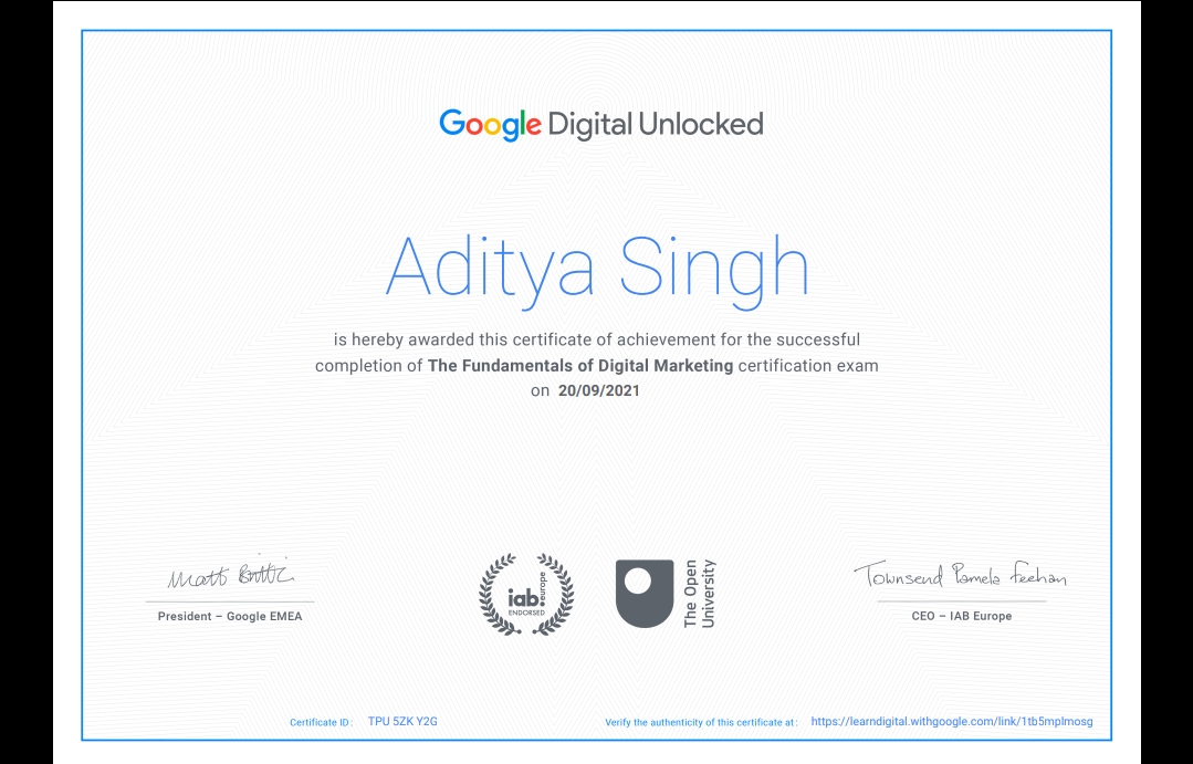 Google Digital Marketing Certificate